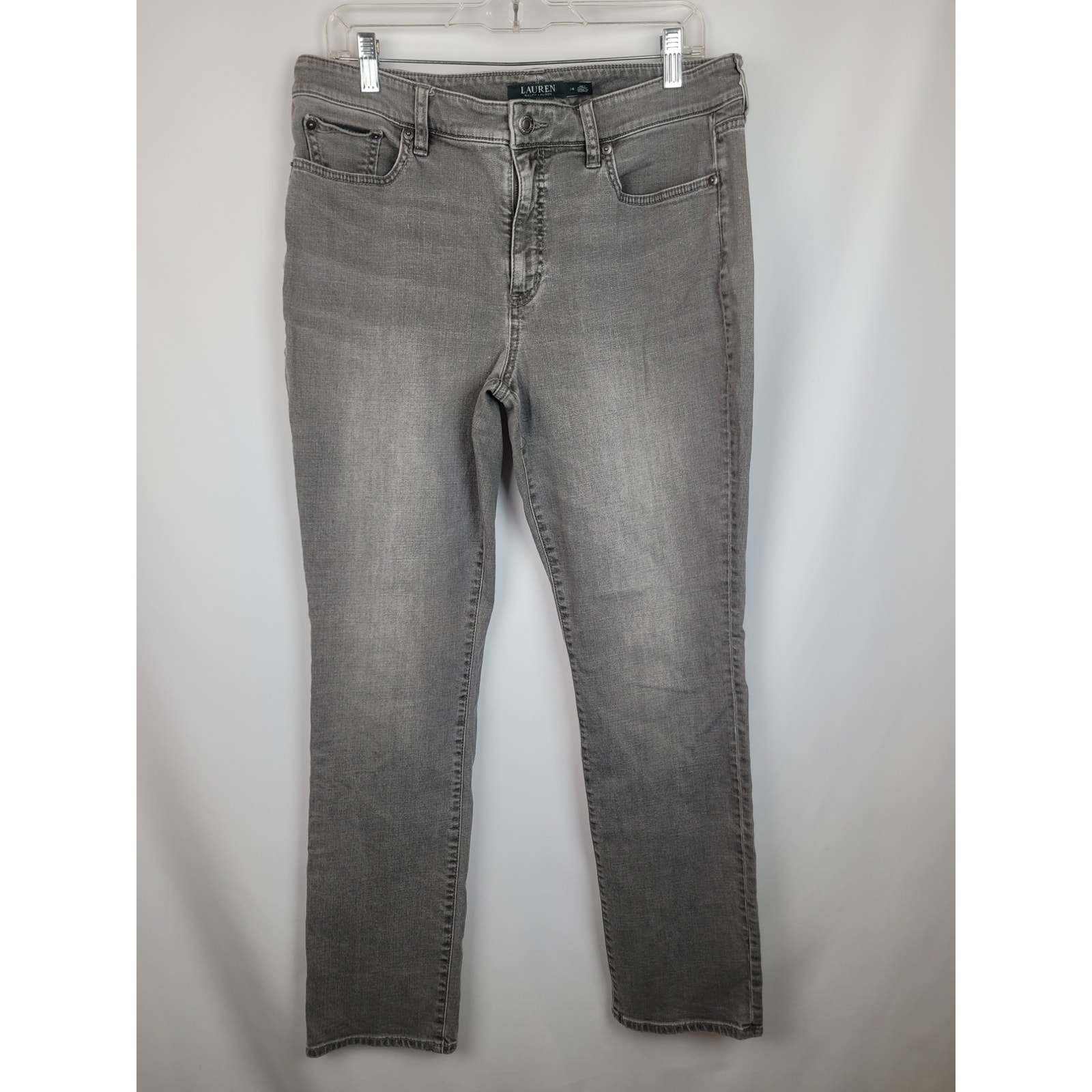 Lauren Ralph Lauren Premiere Straight Leg Gray Jeans Women's Size 14